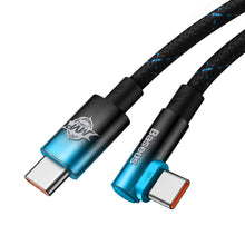 Заредете изображение във визуализатора на галерията – Baseus MVP Elbow angled cable Power Delivery cable with side connector USB Type C / USB Type C 1 m 100W 5A blue (CAVP000621) - TopMag

