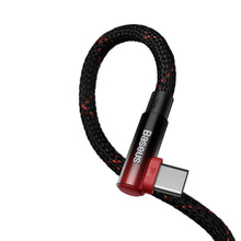 Заредете изображение във визуализатора на галерията – Baseus MVP Elbow angled cable Power Delivery cable with side connector USB Type C / USB Type C 2m 100W 5A red (CAVP000720 - TopMag
