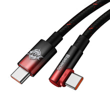 Заредете изображение във визуализатора на галерията – Baseus MVP Elbow angled cable Power Delivery cable with side connector USB Type C / USB Type C 2m 100W 5A red (CAVP000720 - TopMag
