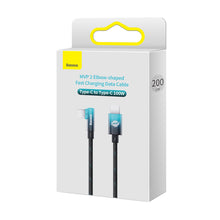 Заредете изображение във визуализатора на галерията – Baseus MVP Elbow angled cable Power Delivery cable with side connector USB Type C / USB Type C 2m 100W 5A blue (CAVP000721) - TopMag
