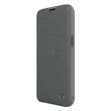 Заредете изображение във визуализатора на галерията – Nillkin Qin Cloth Pro Case Case for iPhone 13 Pro Camera Protector Holster Cover Flip Cover Gray - TopMag
