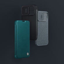 Заредете изображение във визуализатора на галерията – Nillkin Qin Cloth Pro Case Case for iPhone 13 Pro Camera Protector Holster Cover Flip Cover Gray - TopMag
