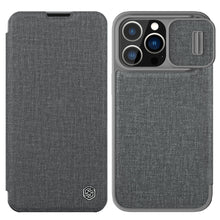 Заредете изображение във визуализатора на галерията – Nillkin Qin Cloth Pro Case Case for iPhone 13 Pro Max Camera Protector Holster Cover Flip Cover Gray - TopMag
