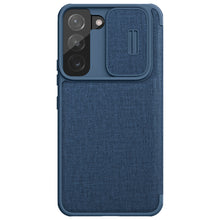 Заредете изображение във визуализатора на галерията – Nillkin Qin Cloth Pro Case Case For Samsung Galaxy S22 + (S22 Plus) Camera Protector Holster Cover Flip Cover Blue - TopMag
