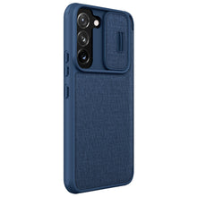 Заредете изображение във визуализатора на галерията – Nillkin Qin Cloth Pro Case Case For Samsung Galaxy S22 + (S22 Plus) Camera Protector Holster Cover Flip Cover Blue - TopMag
