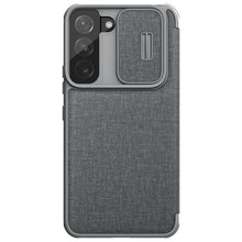 Заредете изображение във визуализатора на галерията – Nillkin Qin Cloth Pro Case Case for Samsung Galaxy S22 + (S22 Plus) Camera Protector Holster Cover Flip Cover Gray - TopMag
