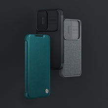 Заредете изображение във визуализатора на галерията – Nillkin Qin Cloth Pro Case Case for Samsung Galaxy S22 + (S22 Plus) Camera Protector Holster Cover Flip Cover Gray - TopMag
