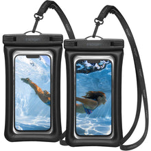 Заредете изображение във визуализатора на галерията – Spigen A610 UNIVERSAL WATERPROOF FLOAT CASE 2-PACK BLACK - TopMag
