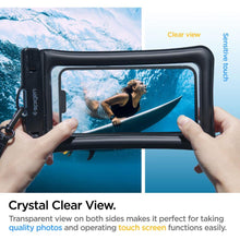 Заредете изображение във визуализатора на галерията – Spigen A610 UNIVERSAL WATERPROOF FLOAT CASE 2-PACK BLACK - TopMag
