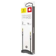 Заредете изображение във визуализатора на галерията – Baseus Yiven M30 stereo AUX 3.5 mm audio cable male mini jack 0.5m silver-black (CAM30-AS1) - TopMag
