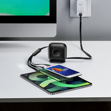 Заредете изображение във визуализатора на галерията – Baseus Traction Series Retractable 3-in-1 Fast Charging Cable Desktop Organizer Type-C to M+L+C 100W 1.7m Black - TopMag

