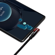 Заредете изображение във визуализатора на галерията – Baseus MVP 2 Elbow-shaped Fast Charging Data Cable USB to Type-C 100W 1m Black+Red

