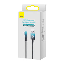 Заредете изображение във визуализатора на галерията – Baseus MVP 2 Elbow-shaped Fast Charging Data Cable USB to Type-C 100W 1m Black+Blue
