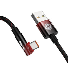Заредете изображение във визуализатора на галерията – Baseus MVP 2 Elbow-shaped Fast Charging Data Cable USB to Type-C 100W 2m Black+Red
