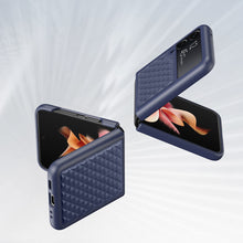 Заредете изображение във визуализатора на галерията – Dux Ducis Venice Leather Case for Samsung Galaxy Z Flip 3 Genuine Leather Blue - TopMag
