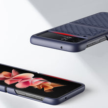 Заредете изображение във визуализатора на галерията – Dux Ducis Venice Leather Case for Samsung Galaxy Z Flip 3 Genuine Leather Blue - TopMag
