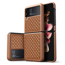 Заредете изображение във визуализатора на галерията – Dux Ducis Venice Leather Case for Samsung Galaxy Z Flip 3 Genuine Leather Cover Brown - TopMag
