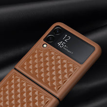 Заредете изображение във визуализатора на галерията – Dux Ducis Venice Leather Case for Samsung Galaxy Z Flip 3 Genuine Leather Cover Brown - TopMag
