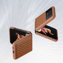 Заредете изображение във визуализатора на галерията – Dux Ducis Venice Leather Case for Samsung Galaxy Z Flip 3 Genuine Leather Cover Brown - TopMag
