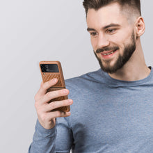 Заредете изображение във визуализатора на галерията – Dux Ducis Venice Leather Case for Samsung Galaxy Z Flip 3 Genuine Leather Cover Brown - TopMag
