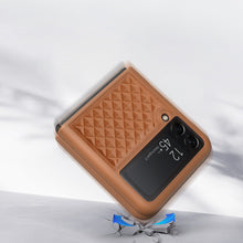 Заредете изображение във визуализатора на галерията – Dux Ducis Venice Leather Case for Samsung Galaxy Z Flip 3 Genuine Leather Cover Brown - TopMag
