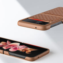 Заредете изображение във визуализатора на галерията – Dux Ducis Venice Leather Case for Samsung Galaxy Z Flip 3 Genuine Leather Cover Brown - TopMag
