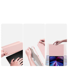 Заредете изображение във визуализатора на галерията – Dux Ducis Magi case for iPad Pro 11 '' 2021/2020/2018 / iPad Air (4th generation) smart cover with stand and Apple Pencil storage pink - TopMag
