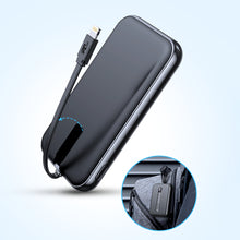 Заредете изображение във визуализатора на галерията – Joyroom power bank with built-in Lightning cable 20W 10000mAh PD QC3.0 black (JR-L001- Lightning) - TopMag

