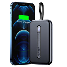 Заредете изображение във визуализатора на галерията – Joyroom power bank with built-in Lightning cable 20W 10000mAh PD QC3.0 black (JR-L001- Lightning) - TopMag
