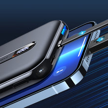 Заредете изображение във визуализатора на галерията – Joyroom power bank with built-in Lightning cable 20W 10000mAh PD QC3.0 black (JR-L001- Lightning) - TopMag
