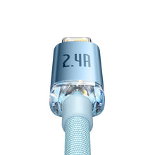 Заредете изображение във визуализатора на галерията – Baseus Crystal Shine Series USB cable - Lightning 2,4A 20W 1,2m blue (CAJY001103) - TopMag
