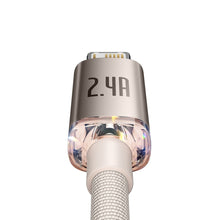 Заредете изображение във визуализатора на галерията – Baseus Crystal Shine Series USB cable - Lightning 2,4A 20W 1,2m pink (CAJY001104) - TopMag
