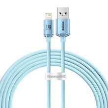 Заредете изображение във визуализатора на галерията – Baseus Crystal Shine Series USB cable - Lightning 2,4A 20W 2m blue (CAJY001203) - TopMag
