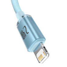 Заредете изображение във визуализатора на галерията – Baseus Crystal Shine Series USB cable - Lightning 2,4A 20W 2m blue (CAJY001203) - TopMag
