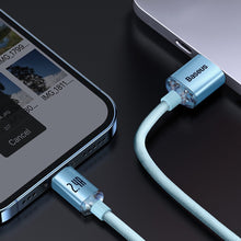 Заредете изображение във визуализатора на галерията – Baseus Crystal Shine Series USB cable - Lightning 2,4A 20W 2m blue (CAJY001203) - TopMag
