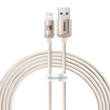 Заредете изображение във визуализатора на галерията – Baseus Crystal Shine Series USB cable - Lightning 2,4A 20W 2m pink (CAJY001204) - TopMag
