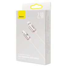 Заредете изображение във визуализатора на галерията – Baseus Crystal Shine Series USB cable - Lightning 2,4A 20W 2m pink (CAJY001204) - TopMag
