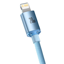 Заредете изображение във визуализатора на галерията – Baseus Crystal Shine Series USB Type C cable - Lightning Fast Charging Power Delivery 20W 1.2m blue (CAJY001303) - TopMag

