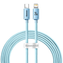 Заредете изображение във визуализатора на галерията – Baseus Crystal Shine Series USB Type C cable - Lightning Fast Charging Power Delivery 20W 2m blue (CAJY001403) - TopMag
