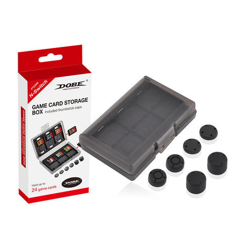 Dobe set of caps for Nintendo Switch + box for memory cards black (TNS-1844) - TopMag