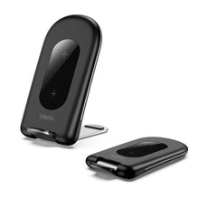 Заредете изображение във визуализатора на галерията – Duzzona Qi magnetic charger stand 15W stand black (W2) - TopMag
