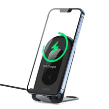 Заредете изображение във визуализатора на галерията – Duzzona Qi magnetic charger stand 15W stand black (W2) - TopMag
