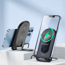 Заредете изображение във визуализатора на галерията – Duzzona Qi magnetic charger stand 15W stand black (W2) - TopMag
