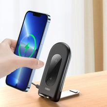 Заредете изображение във визуализатора на галерията – Duzzona Qi magnetic charger stand 15W stand black (W2) - TopMag
