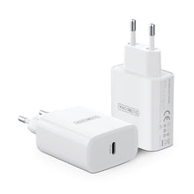 Заредете изображение във визуализатора на галерията – Duzzona 20W PD QC3.0 USB Type C charger white (T3) - TopMag
