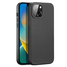 Заредете изображение във визуализатора на галерията – Dux Ducis Grit Leather Case for iPhone 14 Elegant Faux Leather Cover (MagSafe Compatible) Black - TopMag
