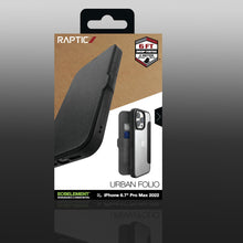 Заредете изображение във визуализатора на галерията – Raptic X-Doria Urban Folio Case iPhone 14 Pro Max flip cover black
