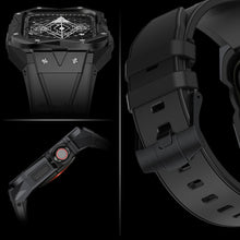 Заредете изображение във визуализатора на галерията – Kingxbar CYF140 2in1 Rugged Case for Apple Watch 8, 7 (45 mm) Stainless Steel with Strap Gold
