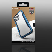 Заредете изображение във визуализатора на галерията – Raptic X-Doria Shield Case iPhone 14 Pro Max armored cover blue - TopMag
