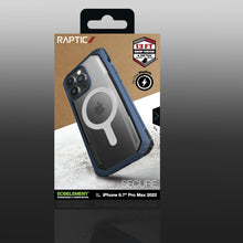 Заредете изображение във визуализатора на галерията – Raptic X-Doria Secure Case for iPhone 14 Pro Max with MagSafe armored cover blue - TopMag
